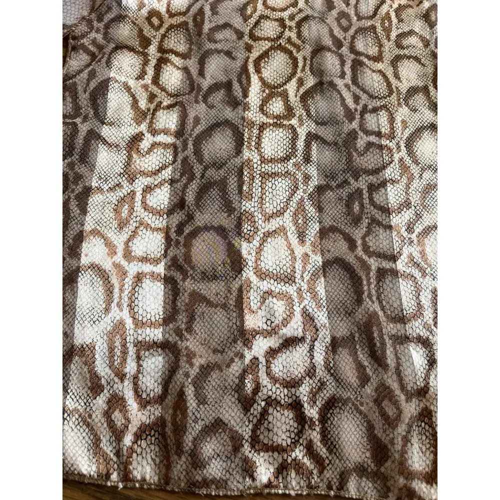 Brown and cream sheer snakeskin look scarf